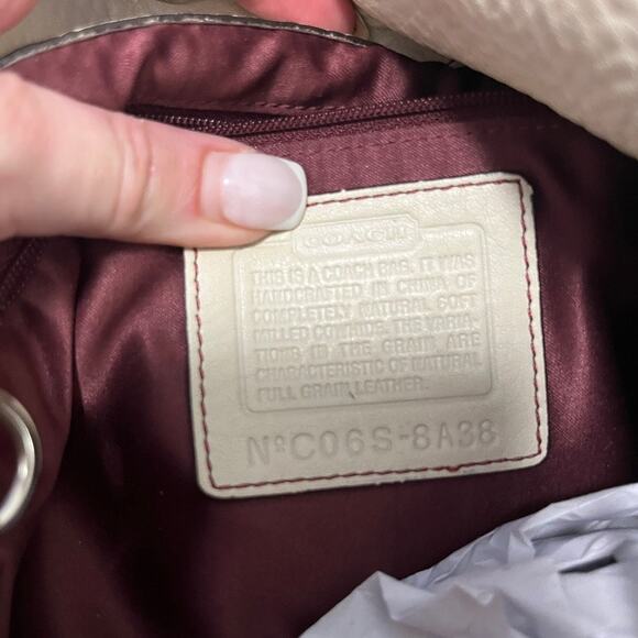 Coach Ivory White Chelsea Pebbled Leather Satchel Bag - Picture 6 of 6